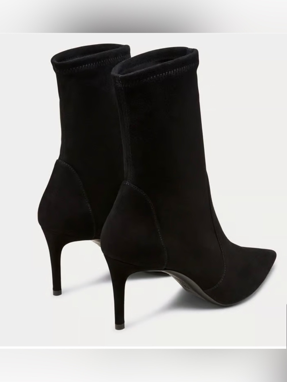 Stuart Weitzman Wren 75 Black Suede Pointed Toe Ankle Boots Size 12